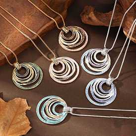 Многокольцевые эмалевые ожерелья из цинкового сплава для женщин