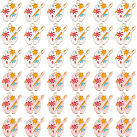 36 шт 2 цвета подвески из сплава, с эмалью, без кадмия и без свинца, золотой свет, цветовая палитра