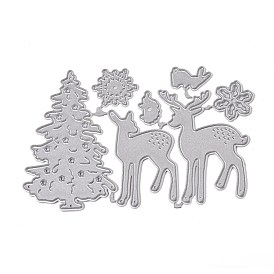 Christmas Tree Elk Carbon Steel Cutting Dies Stencils, for DIY Scrapbooking/Photo Album, Decorative Embossing DIY Paper Card