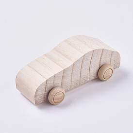 CRASPIRE Unfinished Blank Wooden Car, for DIY Hand Painting Crafts