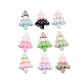 Opaque Resin Decodem Cabochons, Triple Color Tree