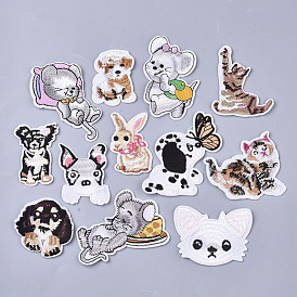 Computerized Embroidery Cloth Iron On/Sew On Patches, Costume Accessories, Appliques, Mouse & Dog & Cat & Rabbit