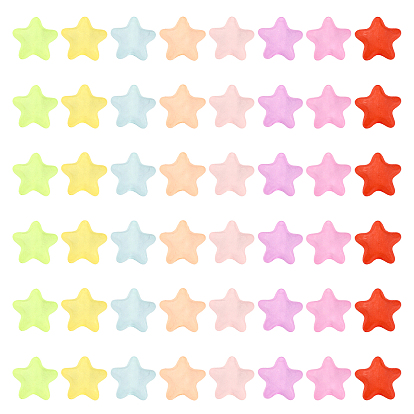 Прорезиненные матовые акриловые бусины, звезда