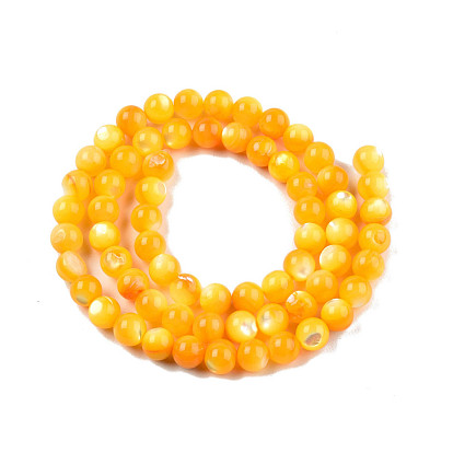 Natural White Shell Beads Starnds, Dyed, Round