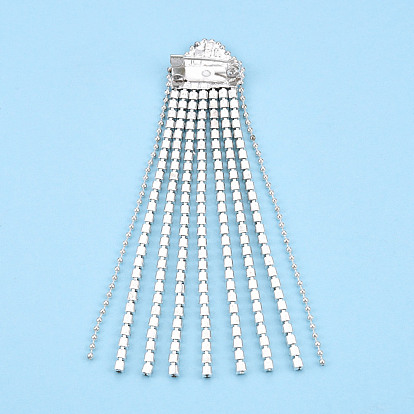 Crystal Rhinestone Tassel Lapel Pin, Creative Iron Badge for Backpack Clothes