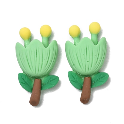 Opaque Resin Cabochons Accessories, Flower