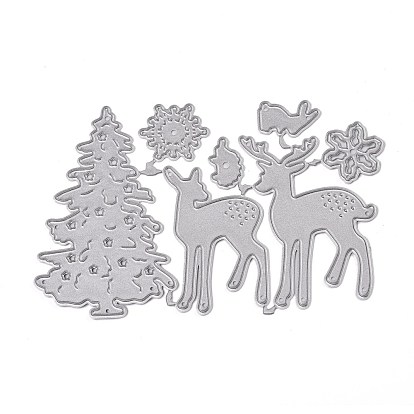 Christmas Tree Elk Carbon Steel Cutting Dies Stencils, for DIY Scrapbooking/Photo Album, Decorative Embossing DIY Paper Card