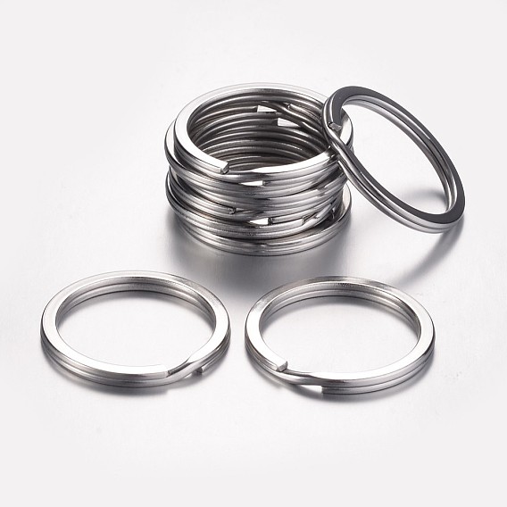 Tarnish Resistant 304 Stainless Steel Keychain Clasps, Split Key Rings