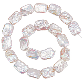 1 нитка натурального барочного жемчуга кеши жемчужные бусины нитки, культивированный пресноводный жемчуг, прямоугольные