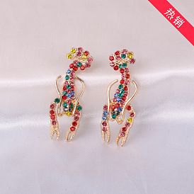 Colorful Lobster Earrings with Alloy and Rhinestone for Unique Style