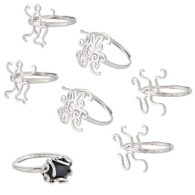 6шт 3 стиль регулируемые латунные кольца компоненты, настройки кольца в форме поворота