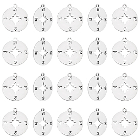 201 Stainless Steel Laser Cut Pendants, Compass