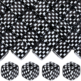 48шт непрозрачные акриловые европейские бусины, бусины с большим отверстием, кубические