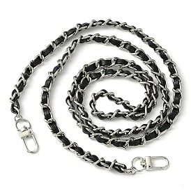 Iron Chain with PU Leather Bag Straps, with Alloy Swivel Clasps, for Bag Replacement Accessories