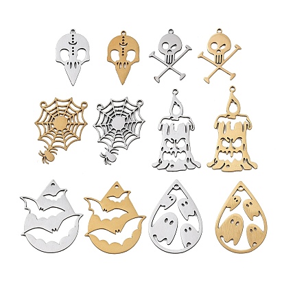 Хэллоуин 201 из нержавеющей стали подвески, золотой / нержавеющая сталь цвета