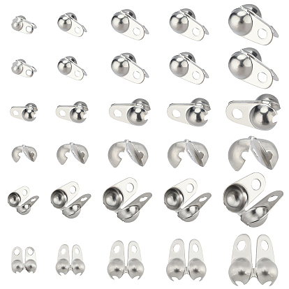 200 шт. 5 размер 304 наконечники из нержавеющей стали, Калотте заканчивается, крышка раскладушки