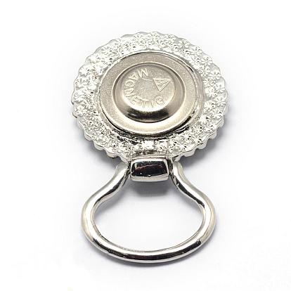 Onza En honor Exceder Fábrica de China Broches magnéticos de aleación de diamantes de imitación,  hacer broche magnético a presión, también para titular gafas, plano y  redondo 37x33x8.5 mm, agujero: 21x16 mm, botón de ajuste a
