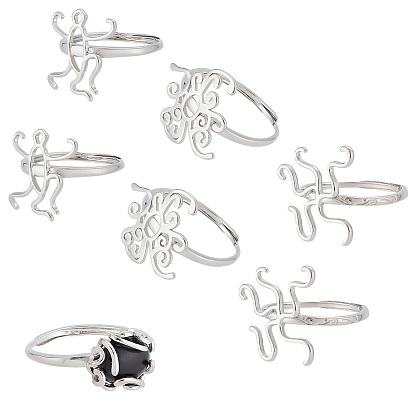 6шт 3 стиль регулируемые латунные кольца компоненты, настройки кольца в форме поворота