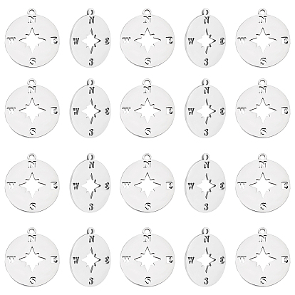 201 Stainless Steel Laser Cut Pendants, Compass