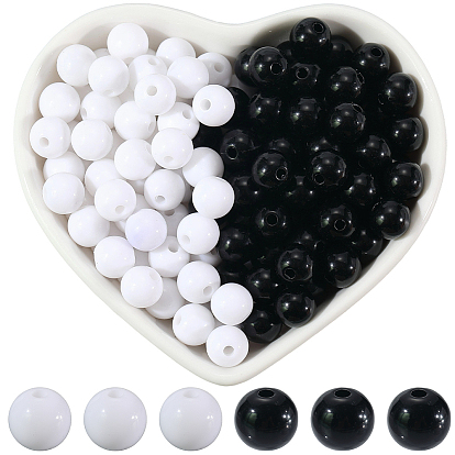 Непрозрачные акриловые бусины, круглые