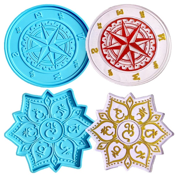 Food Grade Coaster Silicone Molds, Resin Casting Coaster Molds, For UV Resin, Epoxy Resin Craft Making