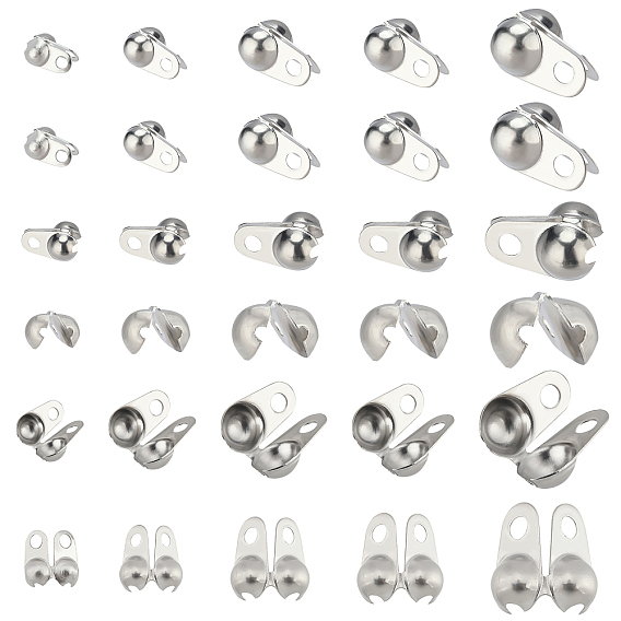 200 шт. 5 размер 304 наконечники из нержавеющей стали, Калотте заканчивается, крышка раскладушки