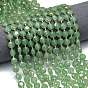 Естественно авантюрин бисер пряди, граненый шестиугольный разрез, плоско-круглые, с бисером