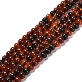 Natural Carnelian Beads Strands, Round, Dyed & Heated