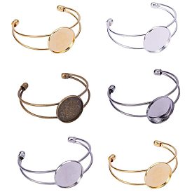 Decisiones del brazalete de bronce, base de brazalete en blanco, con bandeja plana redonda