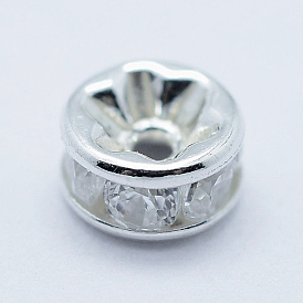 925 plata esterlina granos del espaciador, plano y redondo