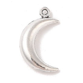 Moon Alloy Pendants, Tibetan Style, Cadmium Free & Lead Free, 18x10.5x4mm, Hole: 1mm, about 800pcs/1000g