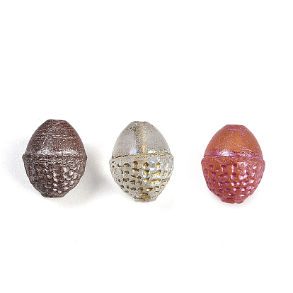 Непрозрачные бусины из прозрачного стекла, желудь