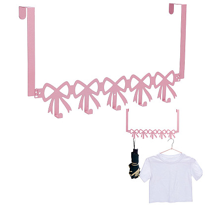 Iron Bowknot Wall Hook Set, Decorative 5-Hook Rack with Mounting Hardware for Coat Hat