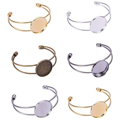 Decisiones del brazalete de bronce, base de brazalete en blanco, con bandeja plana redonda