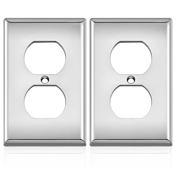 ABS Plastic Receptacle Outlet Wall Plate, Duplex Electrical Outlet Cover, Rectangle