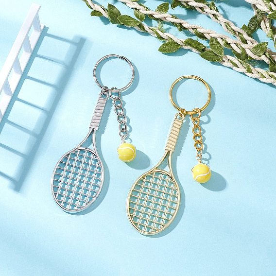 304 брелок для ключей из акрила и нержавеющей стали в виде теннисного мяча, железа отделились брелоки