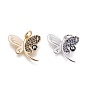 Brass Enamel Charms, with Micro Pave Cubic Zirconia, Butterfly with Evil Eye