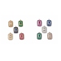 Rack Plating Brass Micro Pave Cubic Zirconia Pendants, Rectangle Charm, Cadmium Free & Lead Free, Long-Lasting Plated