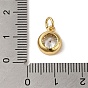 Brass with Single Clear Cubic Zirconia Pendants, Round
