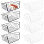 8Pcs 2 Colors Iron Bedside Hanging Storage Basket, Rectangle