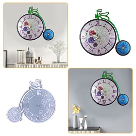 Penny Farthing Clock Wall Decoration Food Grade Silicone Molds, for UV Resin, Epoxy Resin Craft Making