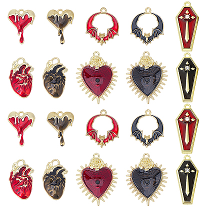 20шт. 10 стиль готический кулон с эмалью, Подвески из сплава