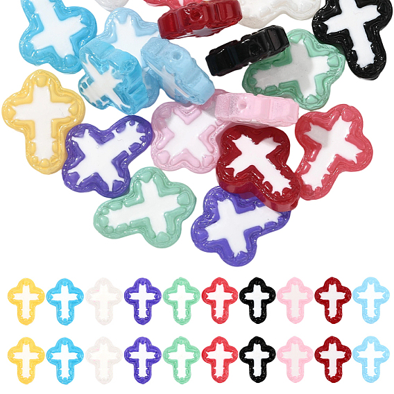 20 шт. 10 цвета окрашенные стеклянные бусины эмалевые бусины, бусины ручной работы, крестик