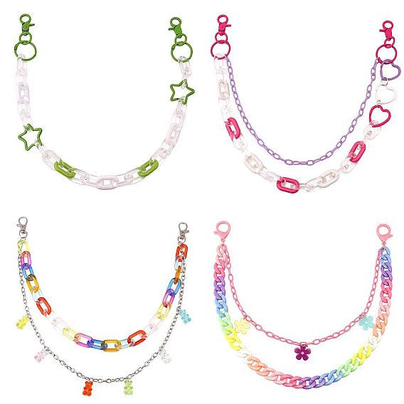 Цепи из сплава смолы и многослойных брюк, джинсы цепи для женщин мужчин