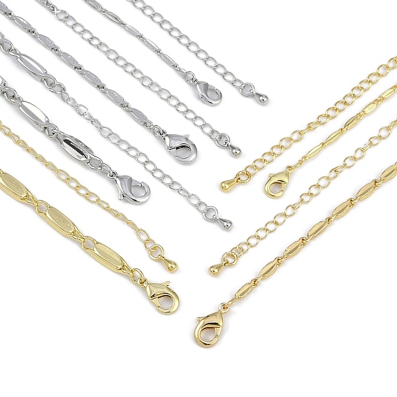 Ожерелья из овальной цепи с покрытием из латуни для женщин, долговечный, без свинца и без кадмия