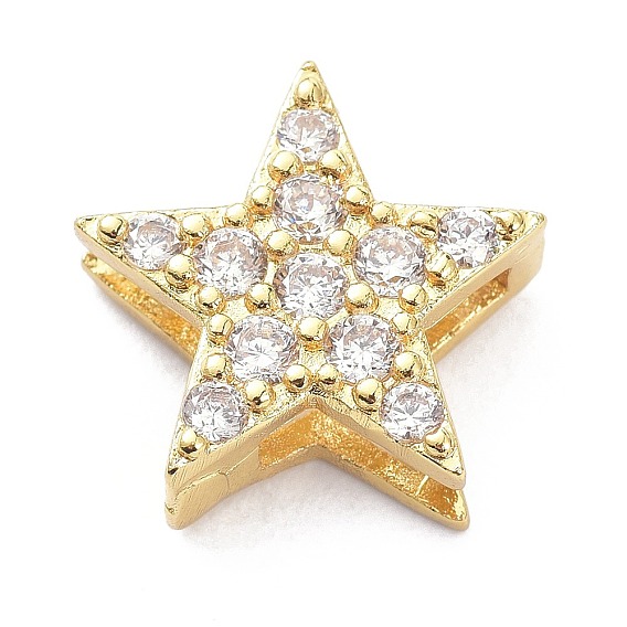 Латунный микро pave прозрачный кубик циркония подвески, звезда