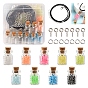 DIY Wishing Bottle Pendant Halskette Making Kit, einschließlich leuchtender Glasperlen, Glasflaschen, gewachste Kordel mit Verschlüssen