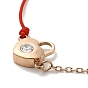 Crystal Rhinestone Heart Padlock Link Bracelet with 304 Stainless Steel Chains