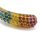 304 Stainless Steel Teardrop Cuff Bangle with Colorful Rhinestone