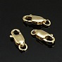 Застежки из когтей лобстера из желтого золота, 1/20 14 к золоту, без кадмия, без никеля и без свинца, отверстие : 2 мм